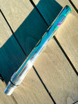 Freak XL 14 inch Barrel Tip Front / Freak style - Raw gloss base with Rainbow acid wash anodzied flames